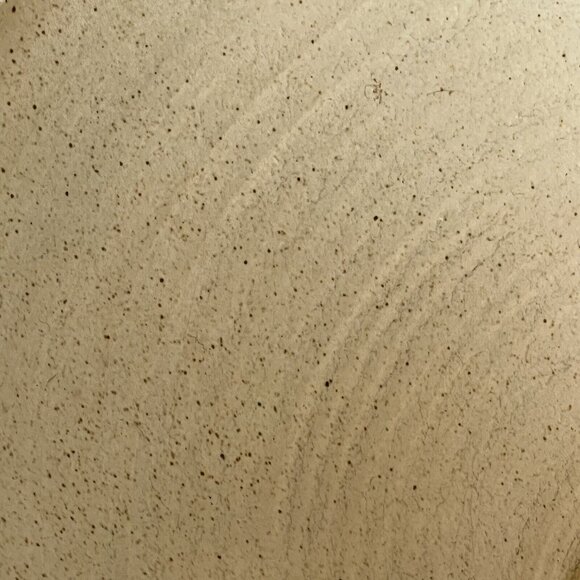 Speckled Brown and Tan Pottery Bowl 11.5" Diameter Rustic Handmade Stamped - Picture 4 of 15